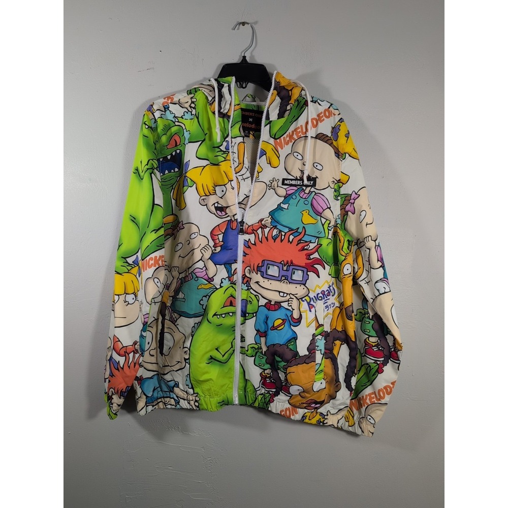 Members Only Nickelodeon Rugrats Allover Windbreaker Jacket Medium